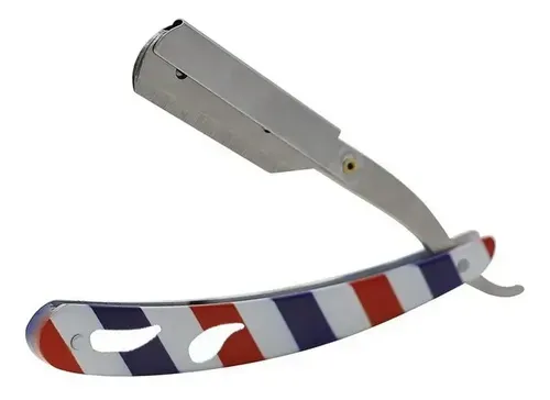 NAVAJA BARBERO ROJO Y AZUL